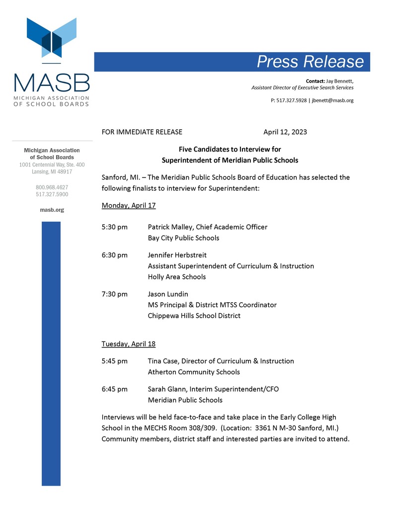 MASB Press Release